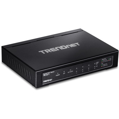 TRENDnet TPE-TG611 6-Port PoE+ Unmanaged Gigabit Switch, 30W/Port, Wall mountable